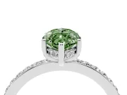 Marquise Hidden Halo Engagement Ring Setting for a Fancy Green Lab-Grown Diamond | Sterling Silver