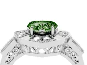 Heart-Shaped Milgrain Sectioned Halo Engagement Ring Setting for a Fancy Green Lab-Grown Diamond | White Gold