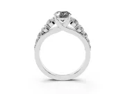 Oval Engagement Ring Setting for a Black Center | Sterling Silver