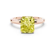 Radiant Cut Engagement Ring Setting for a Fancy Yellow Lab-Grown Diamond | Hidden Halo | Rose Gold