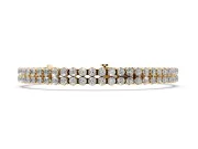 Round Lab-Grown Diamond Double Row Tennis Bracelet | Aligned Rows | Yellow Gold