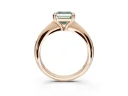 Princess Cut Tapered Solitaire Engagement Ring Setting for a Fancy Green Lab-Grown Diamond | Rose Gold