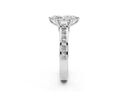 Marquise Cathedral Channel Set Engagement Ring Setting | Double Claw Prongs | Sterling Silver