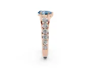 Pear-Shaped Graduated Engagement Ring Setting for a Fancy Blue Lab-Grown Diamond | Rose Gold