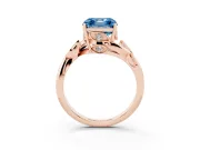 Asscher Cut Twisted Bypass Engagement Ring Setting for a Fancy Blue Lab-Grown Diamond | Rose Gold