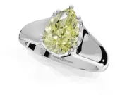 Pear-Shaped Double Claw Solitaire Engagement Ring Setting for a Fancy Yellow Lab-Grown Diamond | Platinum