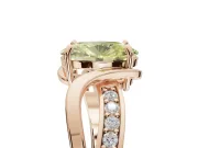 Oval Bypass Solitaire Engagement Ring Setting for a Fancy Yellow Lab-Grown Diamond | Pavé and Plain Strands | Rose Gold