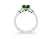 Princess Cut Petal Engagement Ring Setting for a Fancy Green Lab-Grown Diamond | White Gold