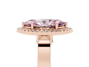 Marquise Halo Engagement Ring Setting for a Fancy Pink Lab-Grown Diamond | Pavé Panel Shoulders | Rose Gold