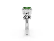 Radiant Cut Floral Halo Engagement Ring Setting for a Fancy Green Lab-Grown Diamond | Platinum