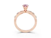 Pear-Shaped Loop Engagement Ring Setting for a Fancy Pink Lab-Grown Diamond | Rose Gold