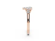 Pear-Shaped Close Set Five Stone Engagement Ring Setting | Rose Gold