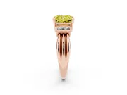 Radiant Cut Bar-Set Engagement Ring Setting for a Fancy Yellow Lab-Grown Diamond | Rose Gold