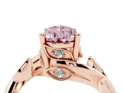 Pear-Shaped Twisted Bypass Engagement Ring Setting for a Fancy Pink Lab-Grown Diamond | Rose Gold