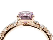 Emerald Cut Graduated Solitaire Engagement Ring Setting for a Fancy Pink Lab-Grown Diamond | Rose Gold