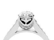 Marquise Graduated Pavé Solitaire Engagement Ring Setting | Wide Pavé Row Band | Platinum