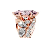 Marquise Bypass Pavé Engagement Ring Setting for a Fancy Pink Lab-Grown Diamond | Rose Gold