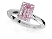Emerald Cut Cathedral Engagement Ring Setting for a Fancy Pink Lab-Grown Diamond | Sterling Silver - Design NV-24626