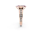 Marquise Half Bezel Engagement Ring Setting for a Fancy Pink Lab-Grown Diamond | Rose Gold