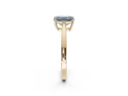 Emerald Cut Cathedral Engagement Ring Setting for a Fancy Blue Lab-Grown Diamond | Yellow Gold - Design NV-24626