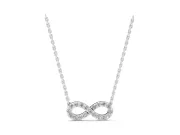 Round Lab-Grown Diamond Pavé Infinity Pendant Necklace | Side Chain Rings | Sterling Silver