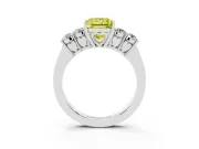 Princess Cut Close Set Five Stone Engagement Ring Setting for a Fancy Yellow Lab-Grown Diamond | Sterling Silver