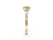 Round Tapered Baguette Engagement Ring Setting for a Fancy Yellow Lab-Grown Diamond | Yellow Gold