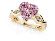 Heart-Shaped Twisted Infinity Engagement Ring Setting for a Fancy Pink Lab-Grown Diamond | Yellow Gold