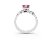 Princess Cut Floral Engagement Ring Setting for a Fancy Pink Lab-Grown Diamond | Marquise Side Stones | White Gold