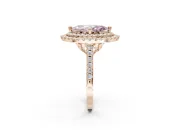 Marquise Double Halo Engagement Ring Setting for a Fancy Pink Lab-Grown Diamond | Pave Shoulders | Rose Gold