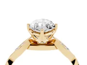 Marquise Twisted Infinity Engagement Ring Setting | Accented Strands | Yellow Gold
