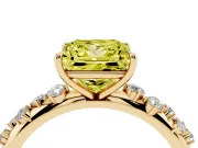 Princess Cut Graduated Solitaire Engagement Ring Setting for a Fancy Yellow Lab-Grown Diamond | Yellow Gold