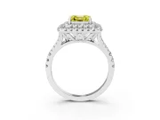 Asscher Cut Halo Engagement Ring Setting for a Fancy Yellow Lab-Grown Diamond | Sterling Silver - Design NV-24796