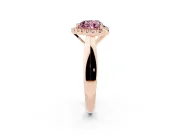 Heart-Shaped Halo Engagement Ring Setting for a Fancy Pink Lab-Grown Diamond | Square Profile Band | Rose Gold