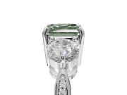 Asscher Cut Engagement Ring Setting for a Fancy Green Lab-Grown Diamond | Sterling Silver - Design NV-24901