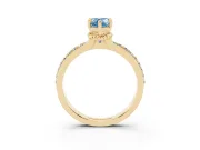 Pear-Shaped Channel Set Engagement Ring Setting for a Fancy Blue Lab-Grown Diamond | Rope Collar | Yellow Gold