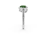 Heart-Shaped Pave Halo Engagement Ring Setting for a Fancy Green Lab-Grown Diamond | Platinum