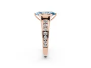 Marquise Half Bezel Engagement Ring Setting for a Fancy Blue Lab-Grown Diamond | Rose Gold