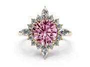 Round Engagement Ring Setting for a Fancy Pink Lab-Grown Diamond | Yellow Gold - Design NV-24790