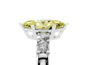 Fancy Yellow Marquise Cut Diamond Five-Stone Prong Set Engagement Ring Set in Silver with Channel Band