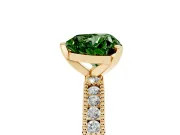 Heart-Shaped Vintage Pavé Engagement Ring Setting for a Fancy Green Lab-Grown Diamond | Yellow Gold