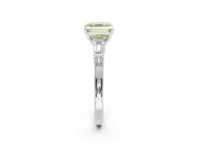 Asscher Cut Tapered Baguette Engagement Ring Setting for a Fancy Yellow Lab-Grown Diamond | Platinum