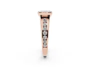 Emerald Cut Half Bezel Solitaire Engagement Ring Setting | Graduated Channel Band | Rose Gold