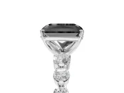 Radiant Cut Graduated Side Stone Engagement Ring Setting for a Black Center | Platinum