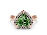 Heart-Shaped Halo Engagement Ring Setting for a Fancy Green Lab-Grown Diamond | Square Profile Band | Rose Gold