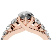 Marquise Graduated Side Stone Engagement Ring Setting for a Black Center | Flat Top Band | Rose Gold
