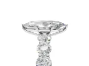 Marquise Side Stone Engagement Ring Setting | Scalloped Prong Accents | Platinum