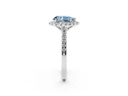 Pear-Shaped Raised Halo Engagement Ring Setting for a Fancy Blue Lab-Grown Diamond | Platinum