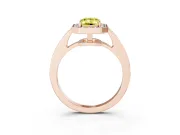 Emerald Cut Framed Halo Engagement Ring Setting for a Fancy Yellow Lab-Grown Diamond | Rose Gold