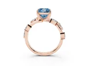 Princess Cut Twisted Vine Engagement Ring Setting for a Fancy Blue Lab-Grown Diamond | Rose Gold